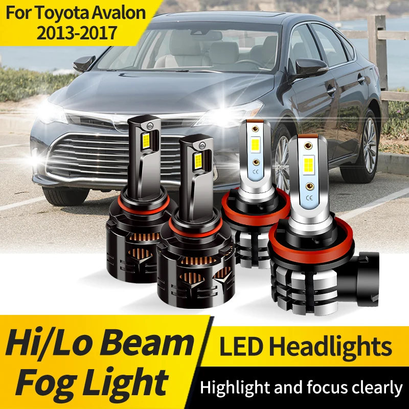 

2PCS Canbus 9005 HB3 LED 12V Headlight Super Bright 6000K White Hi/Lo Beam H11 Fog Lights H16(JP) For Toyota Avalon 2013-2017