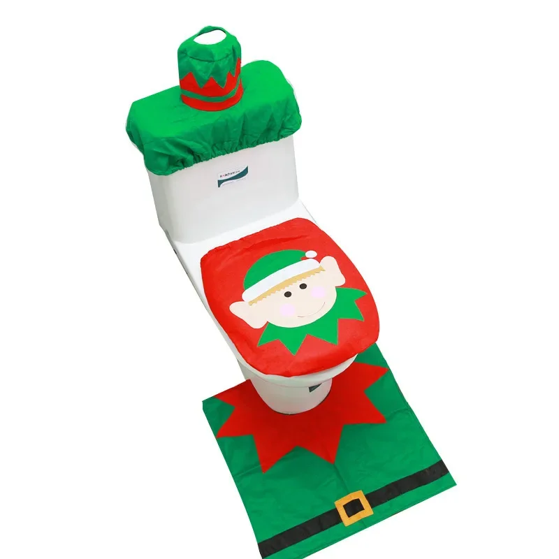 

New Cute Christmas Toilet Seat Covers Creative Santa Claus Bathroom Mat Xmas Supplies for Home New Year Gift Decor 2024