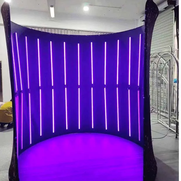 360 Photo Booth LED Backdrop Enclosure  Operated Color Change LED Light for Party Event