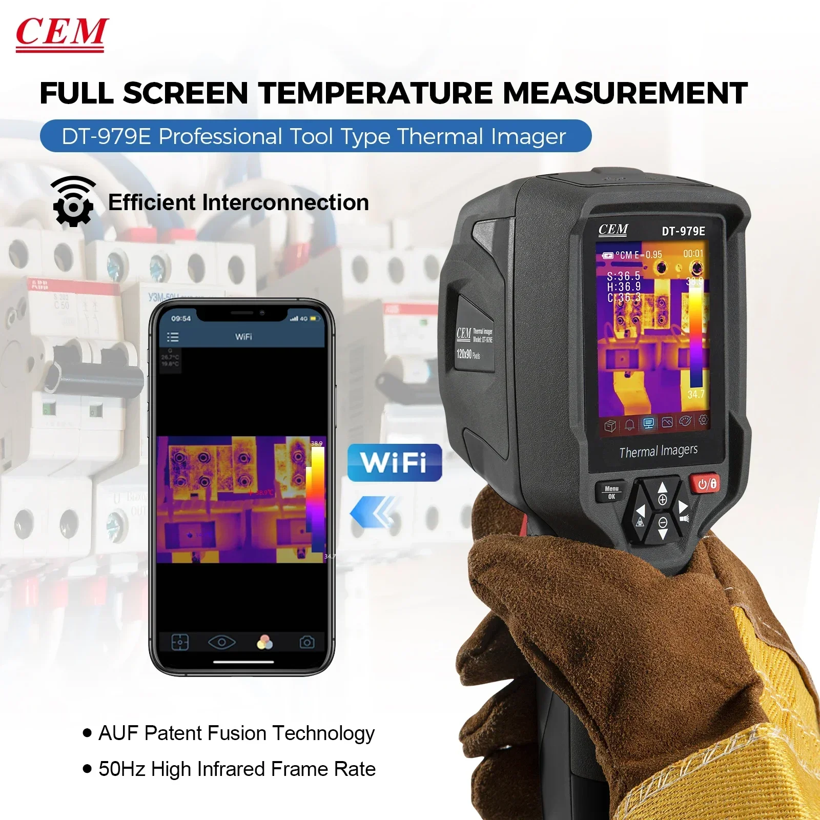 

Тепловизор 2026/CEM DT-979B, 2,8 дюйма, 400°C, 256x192, 50 Гц
