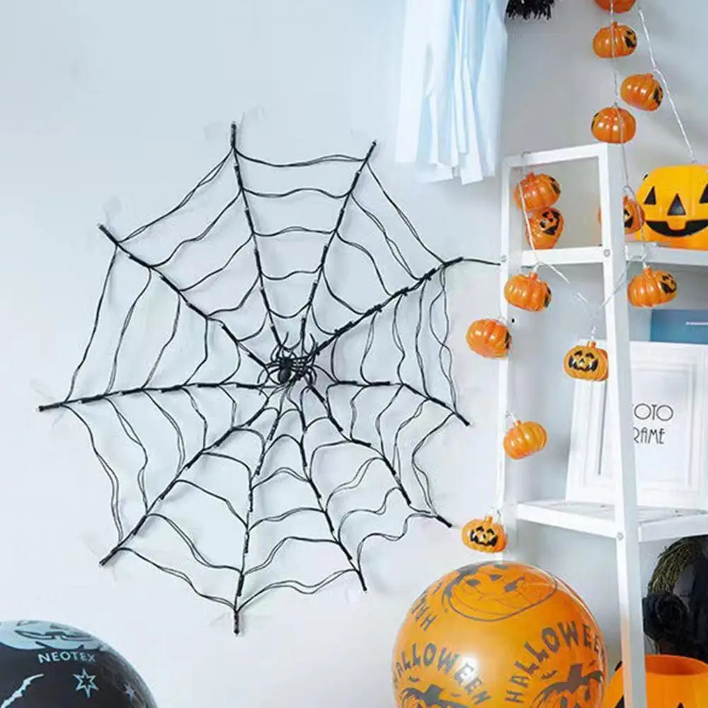

Led Spider Web Decoration Mysterious Purple Web Lights Spooky Halloween Spider Web Lights with Remote for Multiple for Haunted