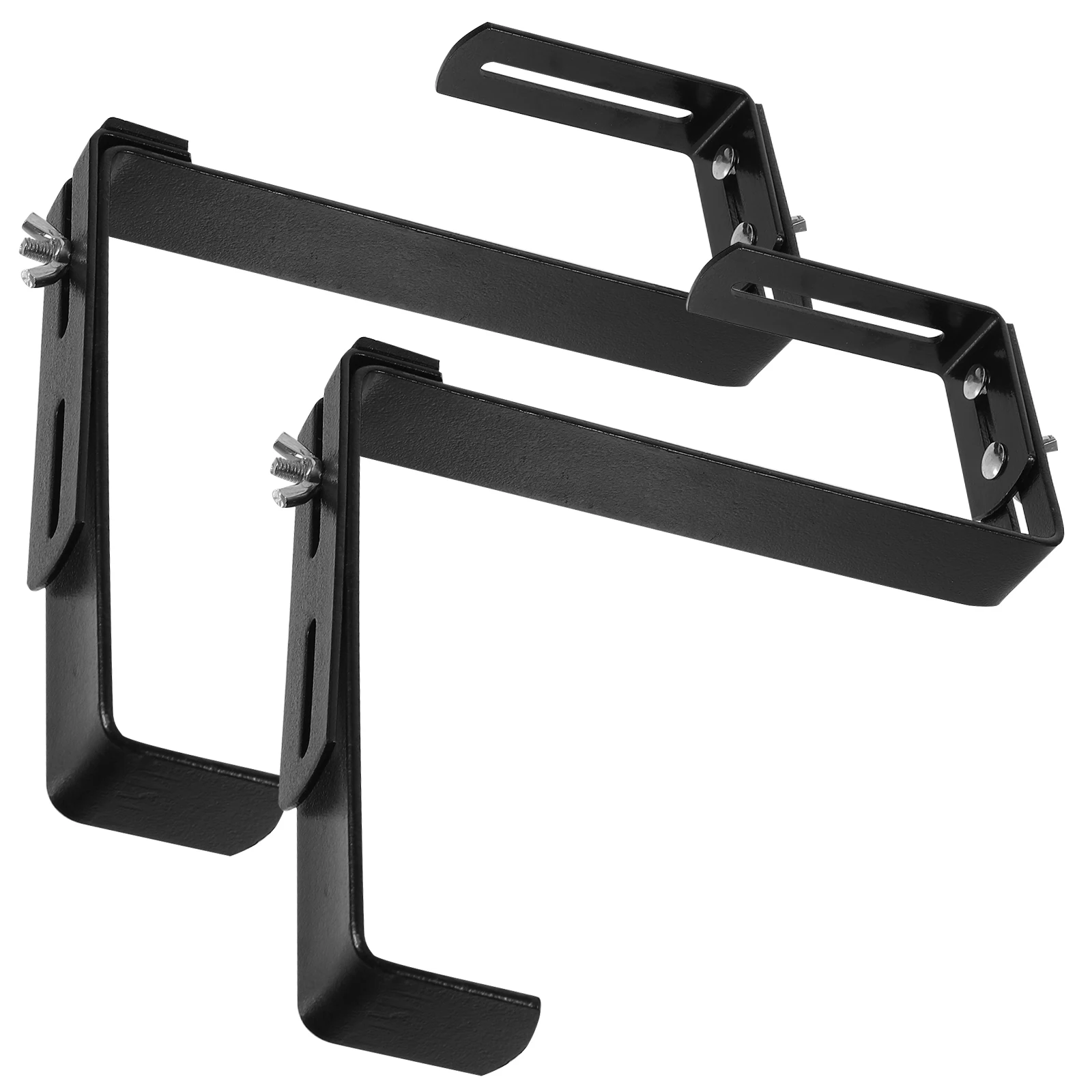 

2 Pcs Hanging Flower Pot Hooks Heavy Duty Steel Balcony Fence Wall Planter Vase Hanger Black Adjustable Outdoor Furniture
