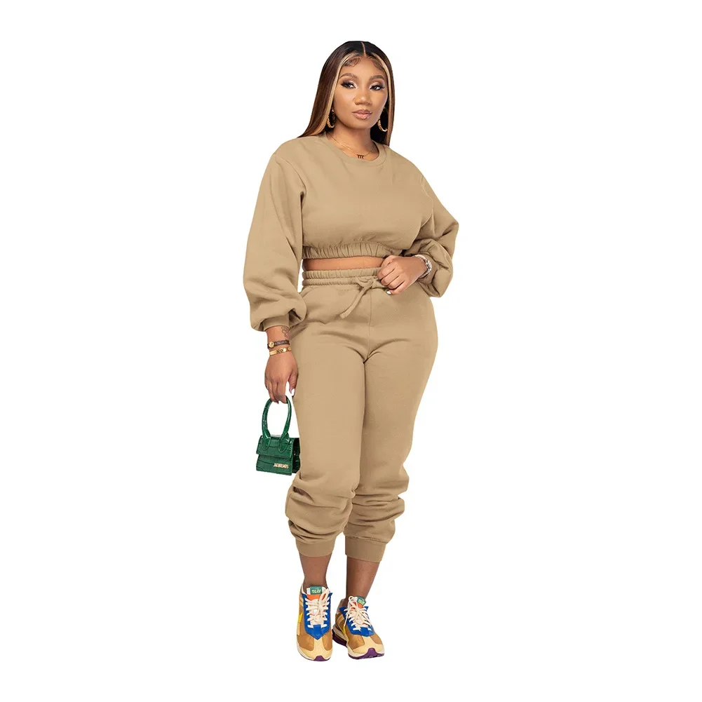 

Two Piece Set Women Tracksuit Long Sleeve Crop Top Pullover 2023 Autumn Sweatshirt Suit Streetwear Joggers Outfit Matching Set