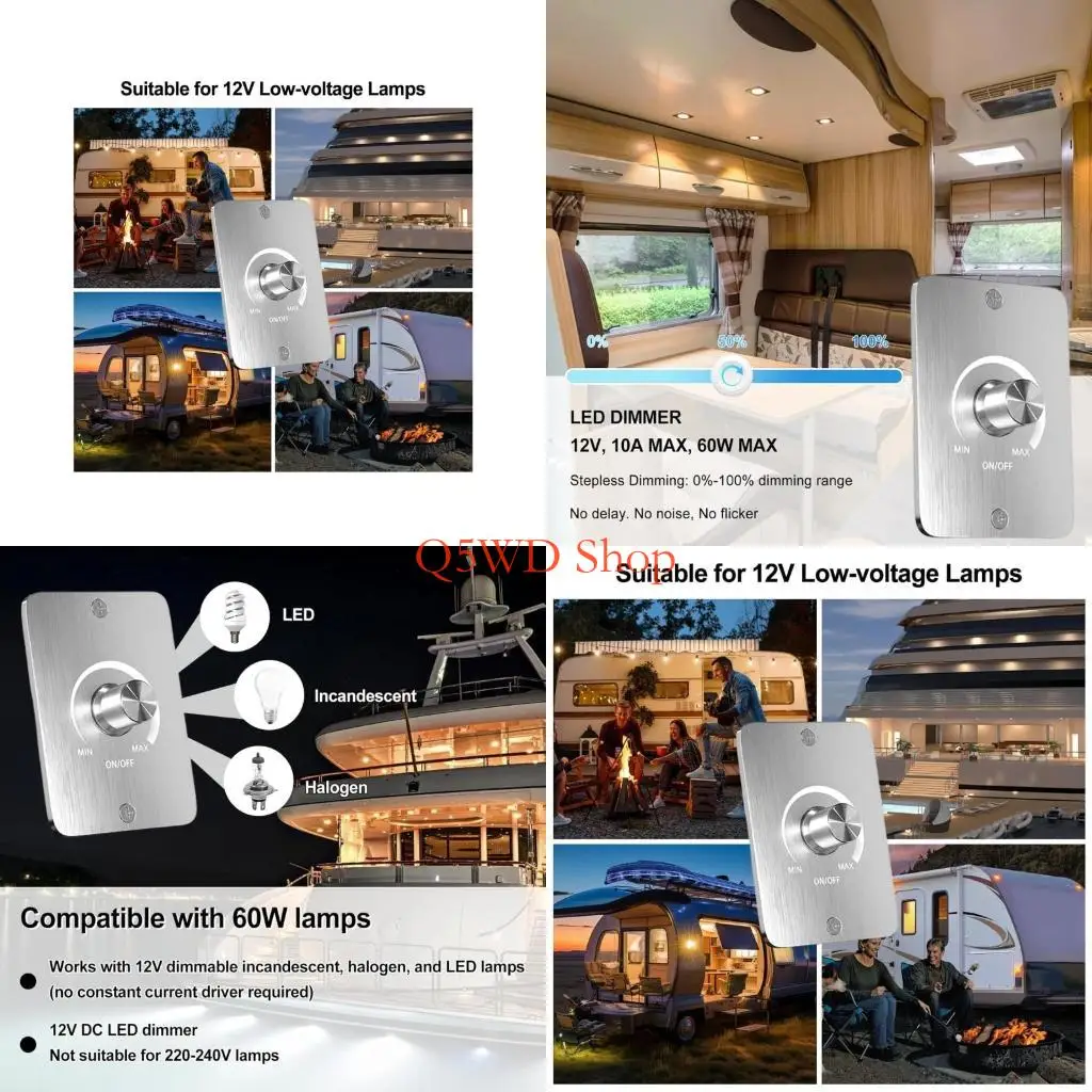 

Q5WD Small 12V Светодиодные диммерные переключатели 3 переключателя проволоки для настраиваемой настройки света