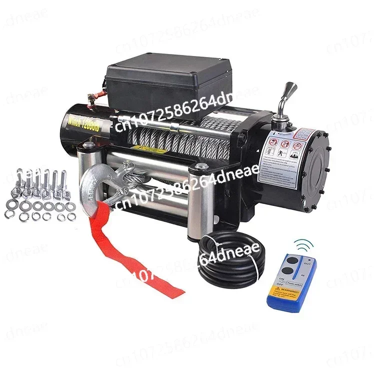 Electric Recovery Winch 12v 13000lb Heavy Duty 4x4 Frosted Winch