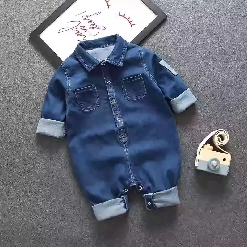 

Baby Children Boys Clothes Rompers Toddler Kids Overalls Denim Pants Casual Jumpsuits Long Sleeve Fashion Trousers