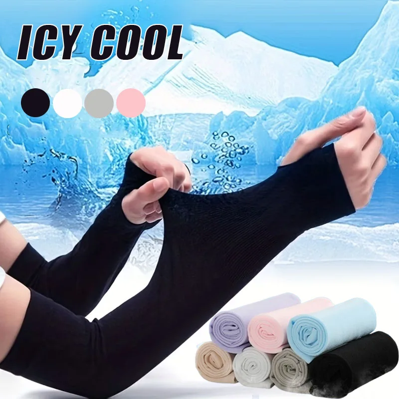 

Универсальные рукава с защитой от ультрафиолета и отверстием для большого пальца для летних видов спорта, гольфа, походов, охлаждающие, дышащие, унисекс, солнцезащитные рукава.