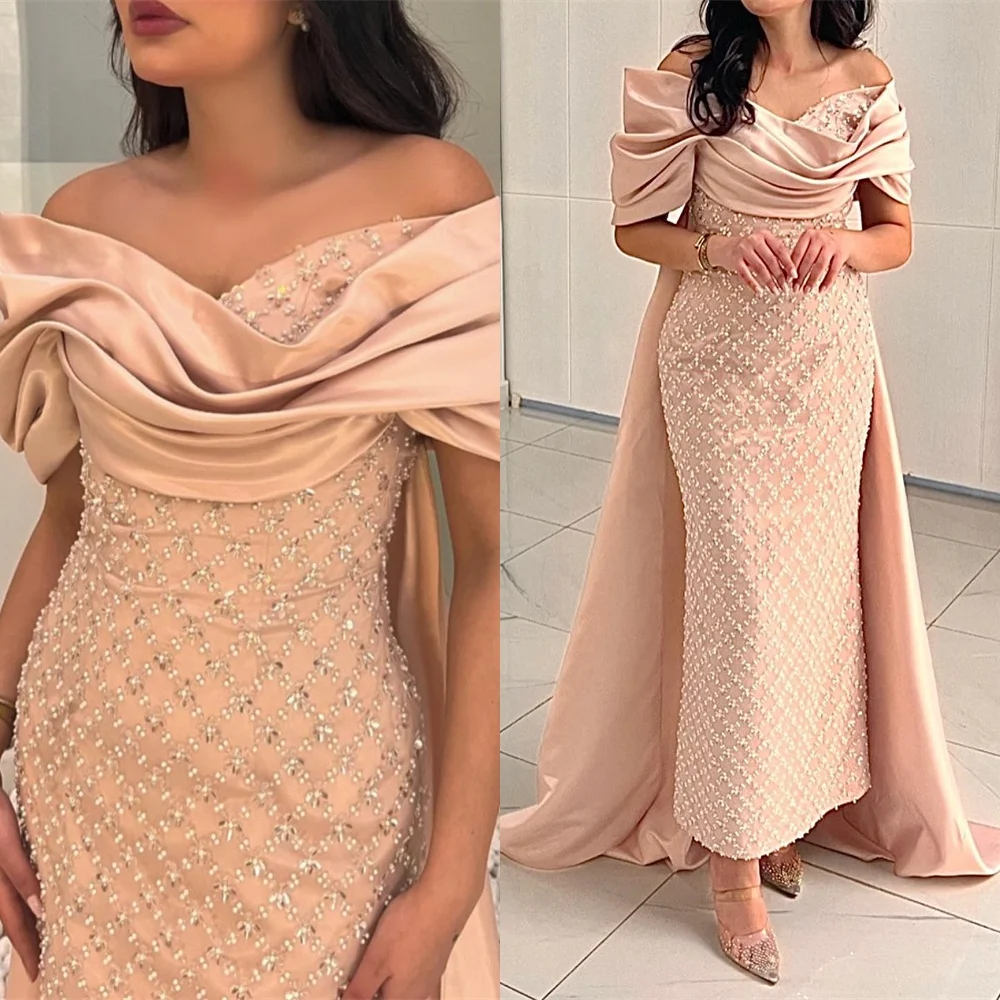 

Customized Luxury Satin Evening Dress High Quality Off the Shoulder Homecoming Dresses Temperament Special Occasion Gowns