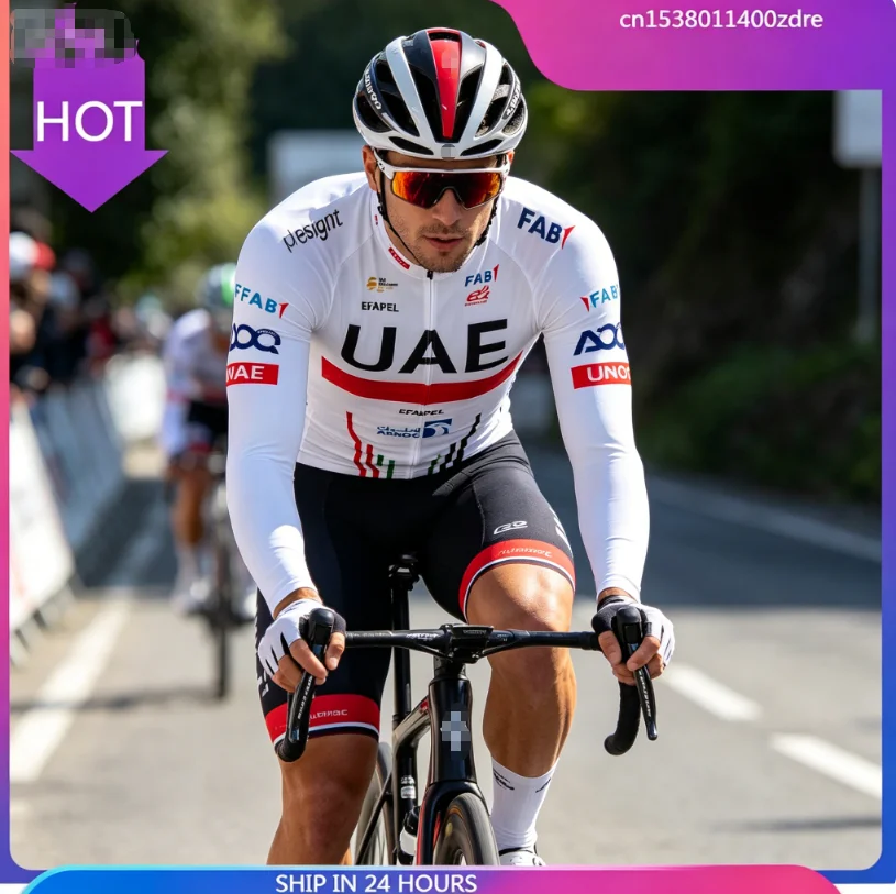 

White UAE Winter Cycling Jackets Men Women Fashion Ropa Ciclismo Thermal Fleece Warmth Bike Maillot Jersey