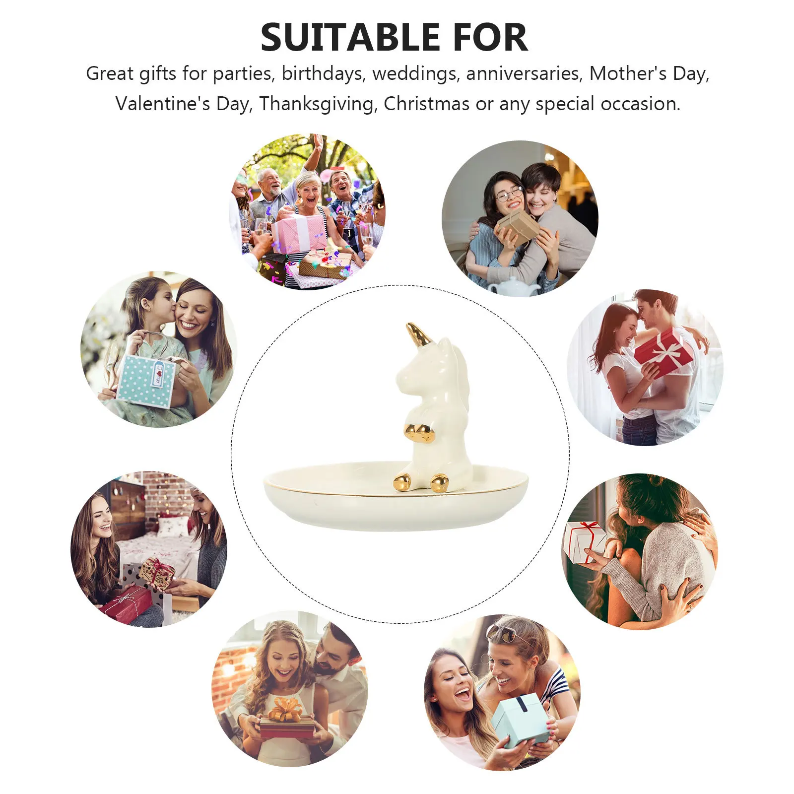 

Ceramic Jewelry Tray Decorative Organizer Multi-Function Storage Accessory Home Hotel Display Elegant Chic Gift Women