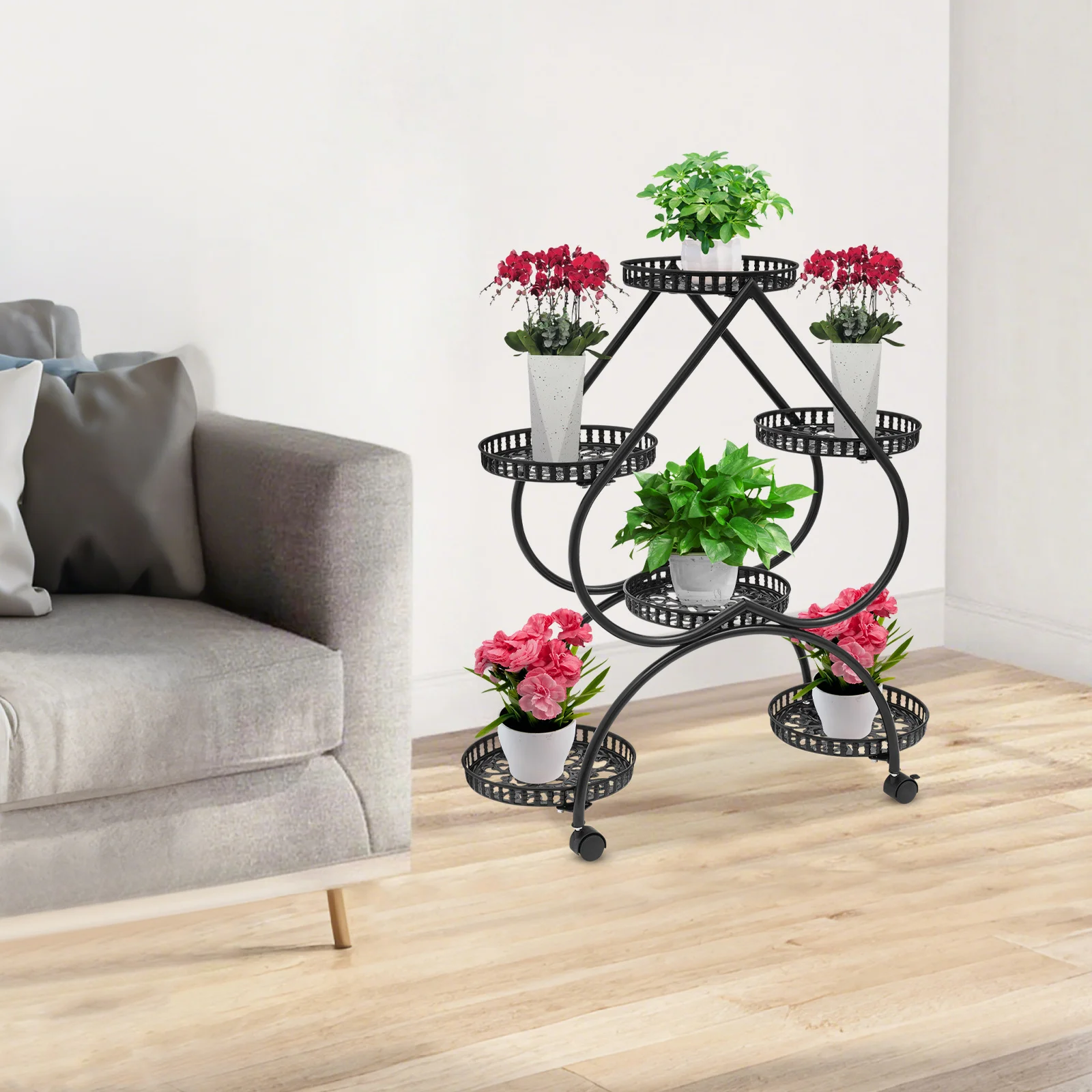 

Подставка для растений в горшке, подставка для горшков в форме сердца, подставка для цветов, 73x28x80 см, четырехслойный дизайн, для дома, офиса, магазинов, садов