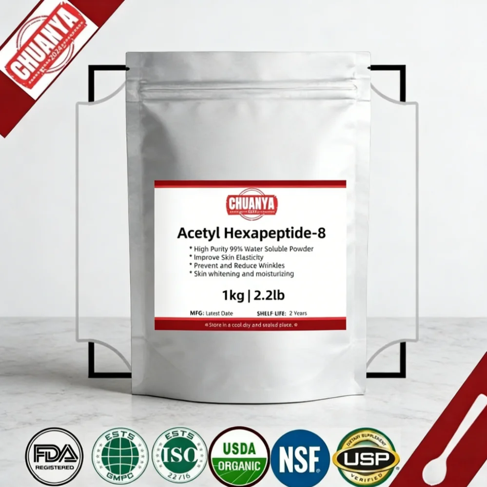 Acetyl Hexapeptide-8,Six Peptide Powder, Anti Aging,Improve Skin Elasticity Whitening Moisturizing,Reduce Wrinkles[Latest Date]