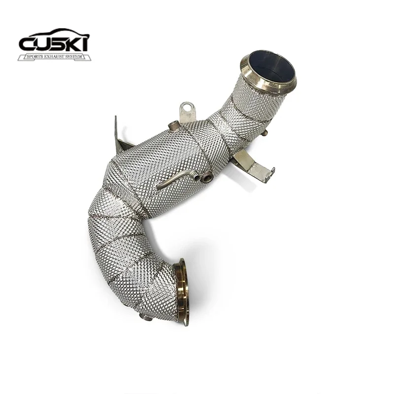 High Flow Exhaust Downpipe Applicable to Mercedes Benz CLA45 A45/A45S AMG 2.0T 2010-2022 quality Stainless Steel Car Exhaust