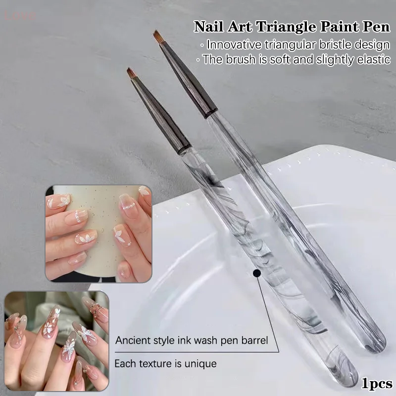 [L & P] 1 قطعة فرشاة الثلاثي رسومات أظافر فرشاة القلم نصائح ثلاثية الأبعاد نمط العلاج بالضوء جل الأشعة فوق البنفسجية من الإكليريك لتقوم بها بنفسك أدوات مانيكير