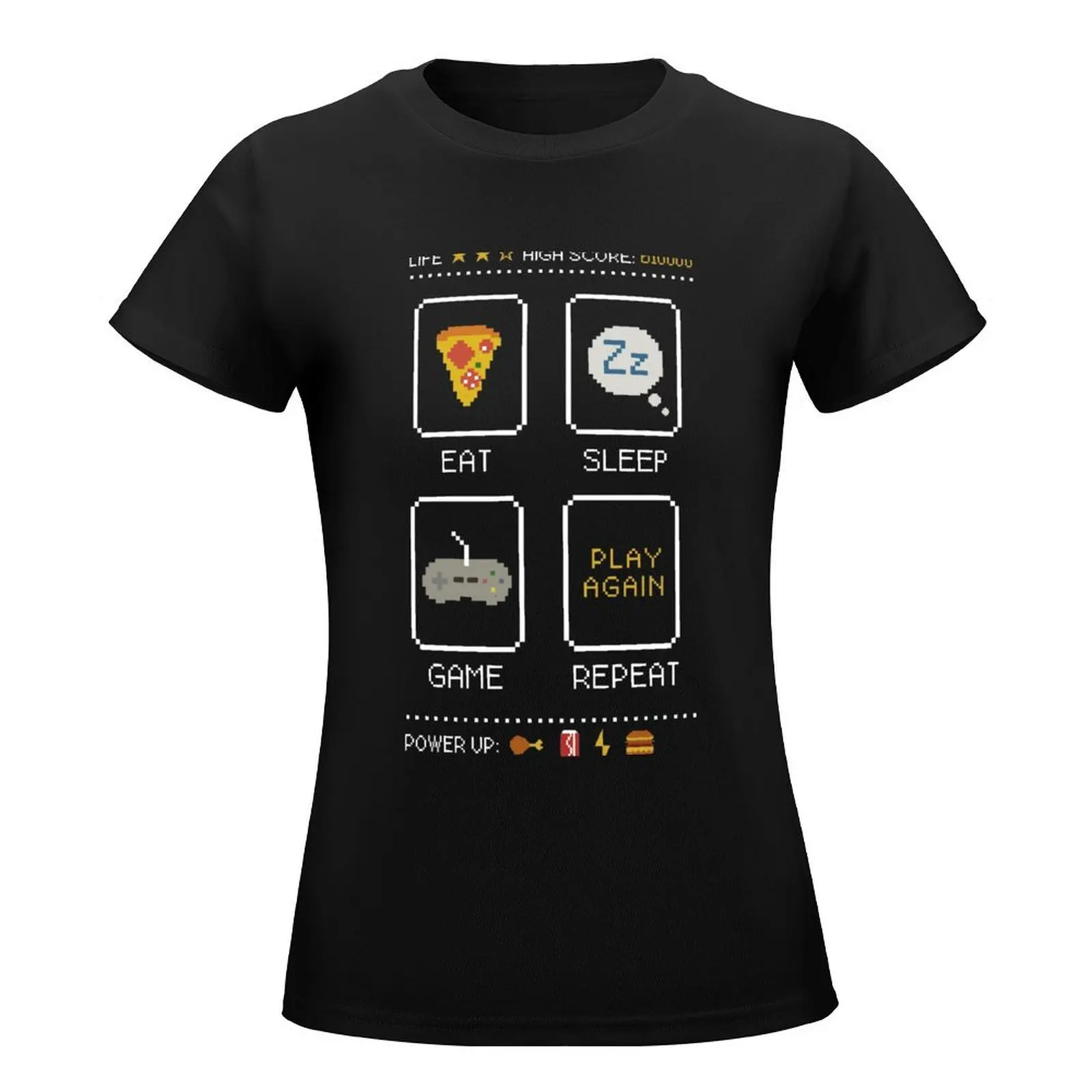 Eat. Sleep. Game. Repeat. T-Shirt shirts graphic tees female aesthetic clothes graphics tops Women