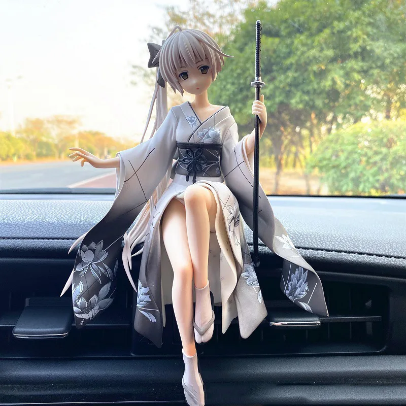 Anime negro rojo Kasugano Sora PVC colección de figuras de acción posición sentada modelo encantador escritorio coche decoración juguetes regalos para niños