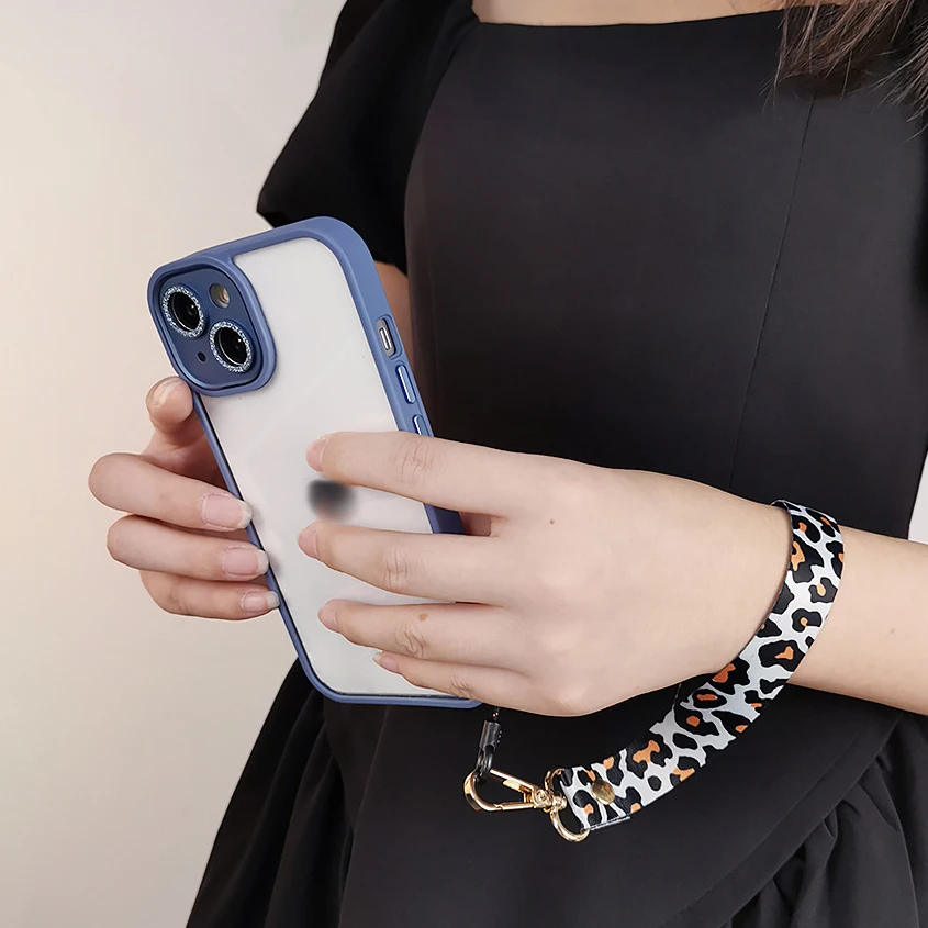 Handy-Lanyard, bedruckt, hinten hängende Halskette, Umhängetasche, Leopardenmuster, verstellbare Schulter, breiter Anhänger, Anti-Verlust-Schlinge mit Clip
