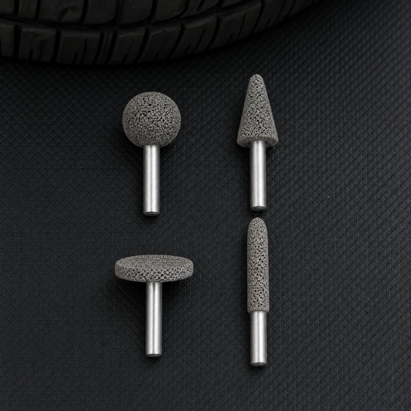 4 Pieces Abrasive Stone Long-Lasting Tire Repair Grinding Head with 6 Mm Shank High-Speed Grinder Abrasive Bit
