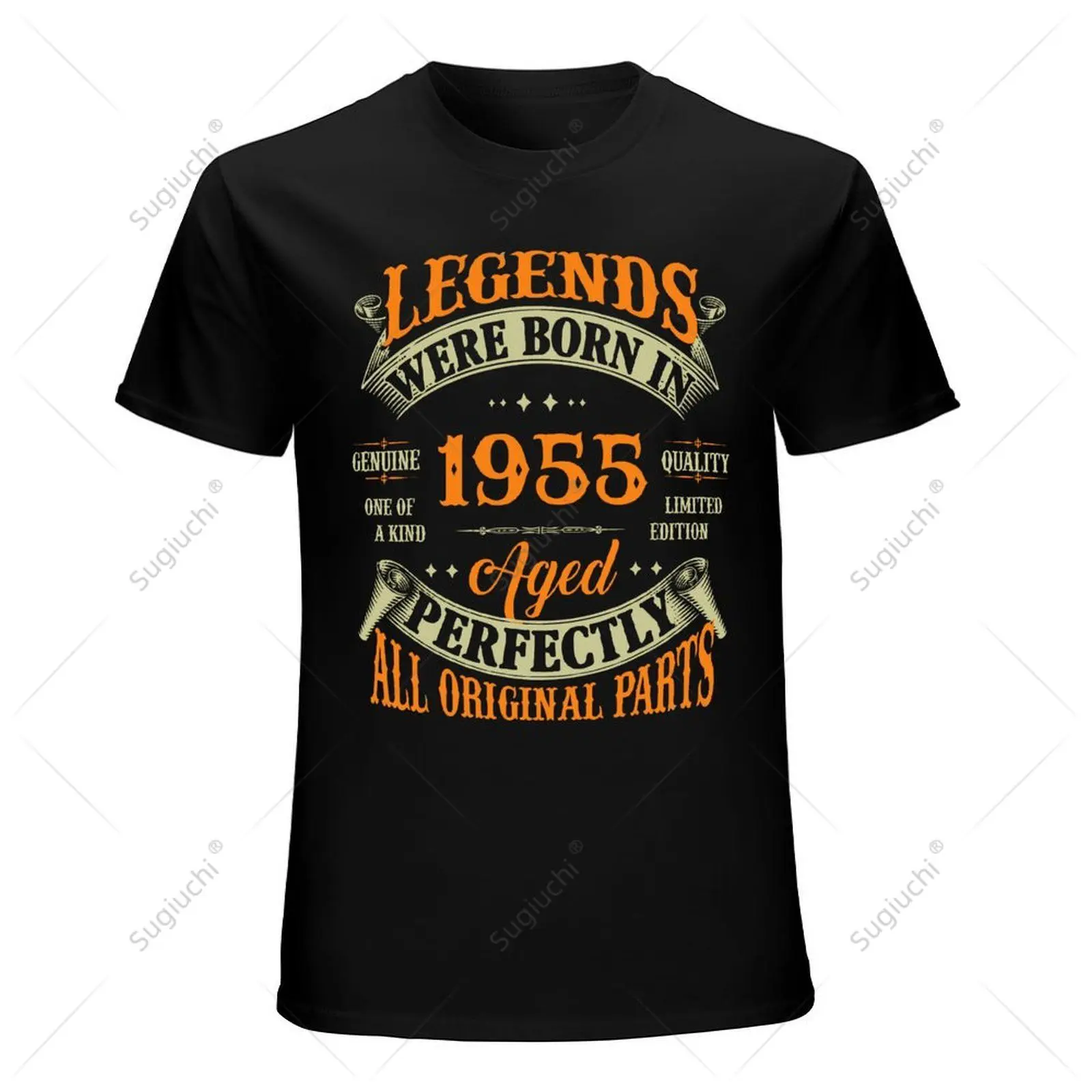 T-shirt unissexo para homens e mulheres, 100% algodão, lendas vintage, nascida em 1955, T-shirt para meninos, aniversário