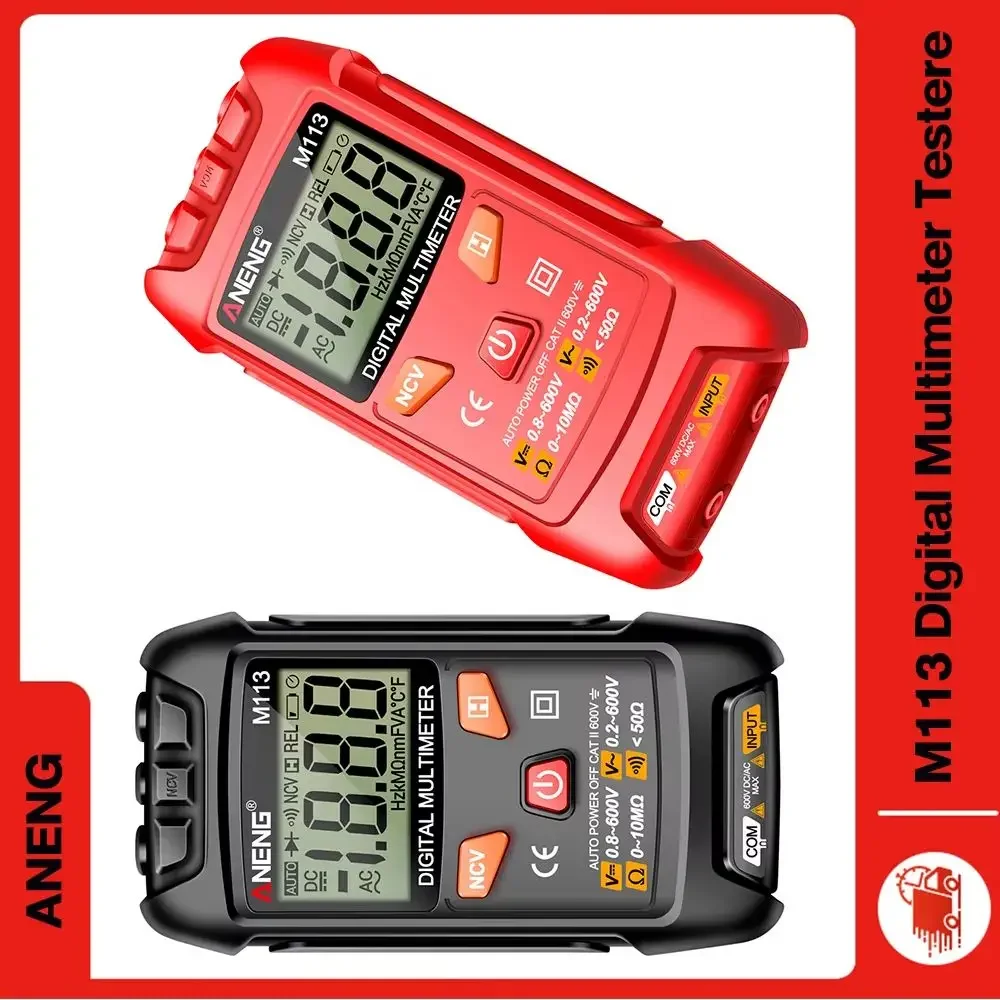 

ANENG M113 Digital Multimeter 1999 Counts Auto Ranging Voltmeter Amp Ohm Tester for Household Automotive Electrical Tools