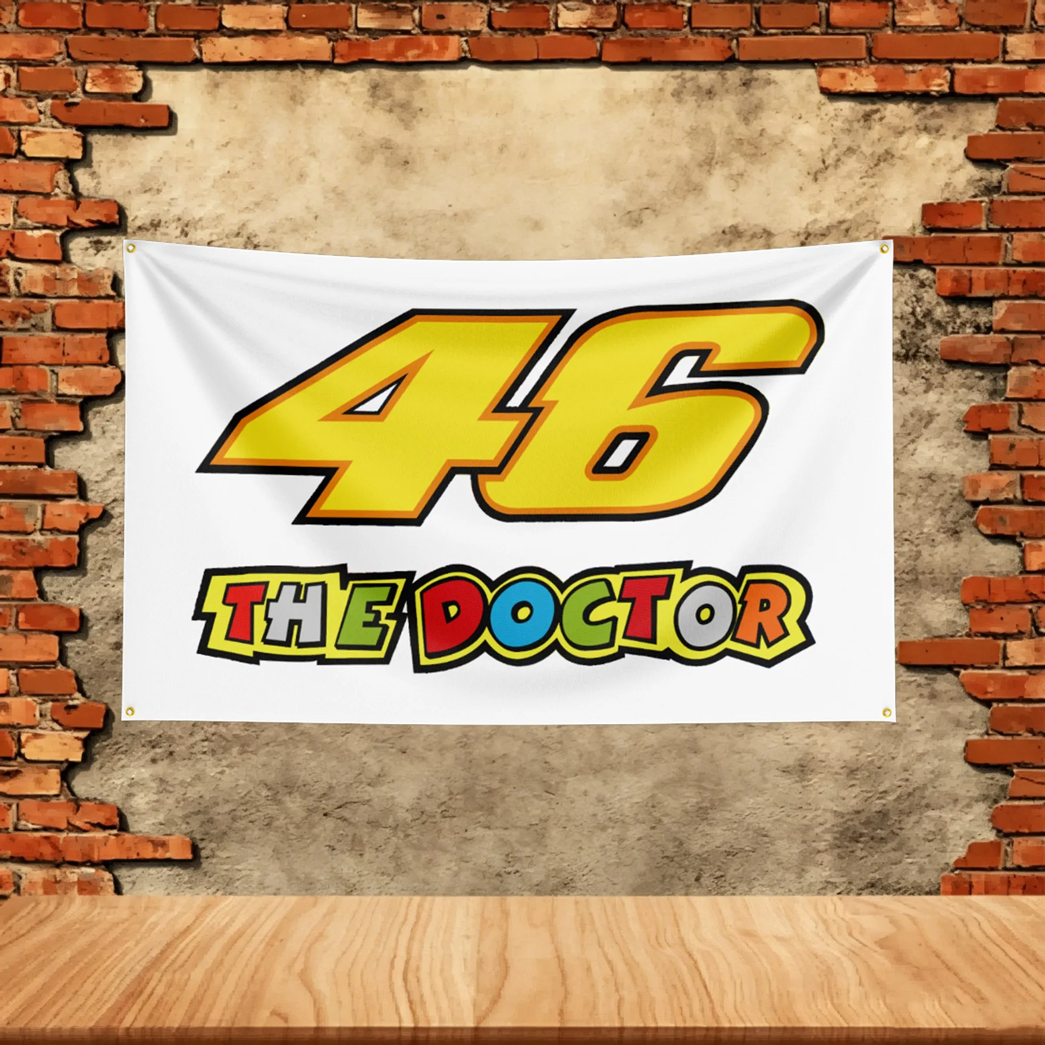 Motorcycle Flag 3x5ft for 46 the doctor Fans Banner Custom any Image Garage Bedroom Living Room Dorm Wall Hanging Decor Tapestry