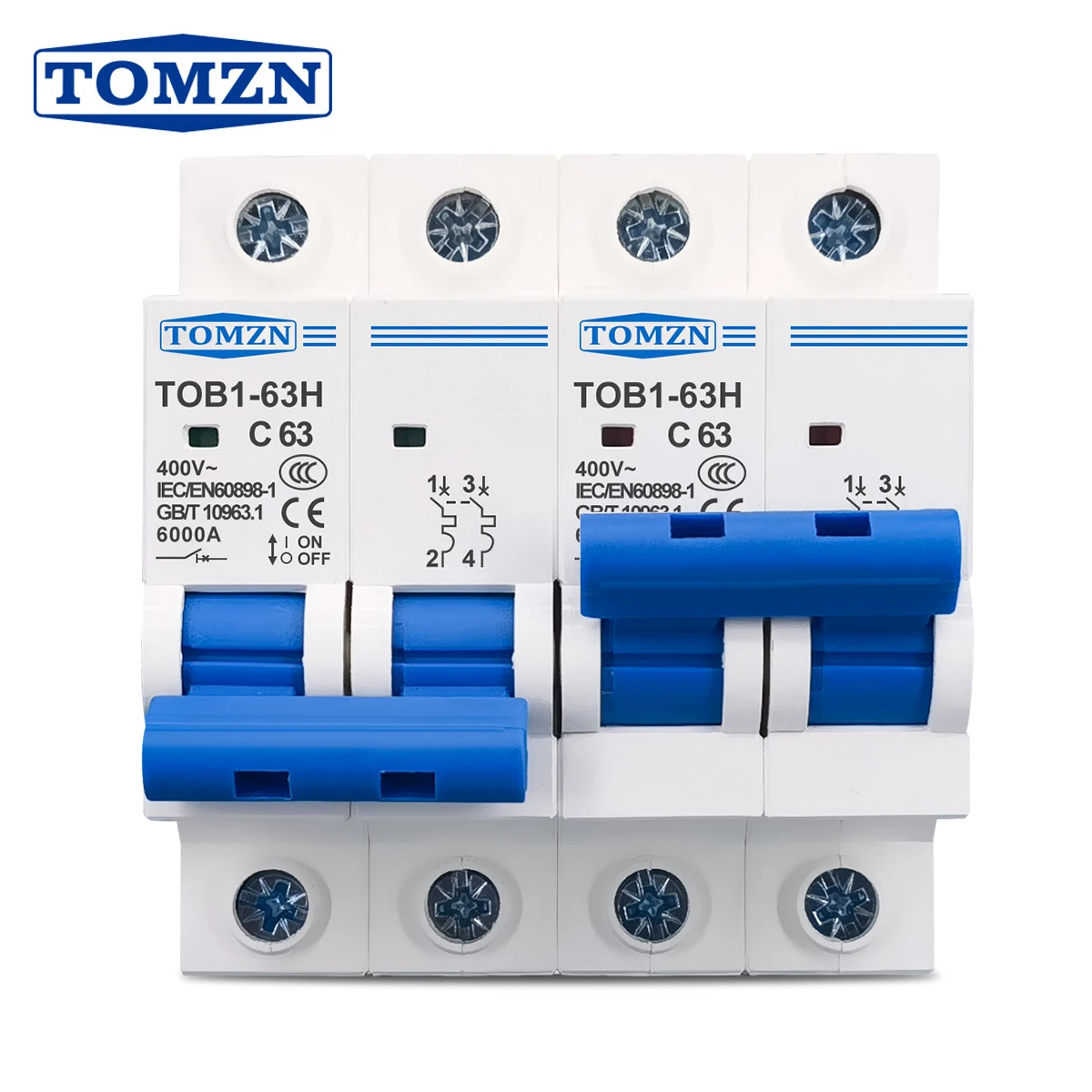 

2P Plus 2P 230V AC 6-63A MTS Manual Transfer Switch Circuit Breaker MCB 50/60Hz 400V~