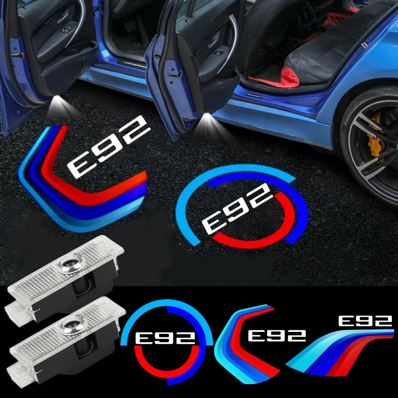 2Pcs HD LED Ghost Shadow Logo Projection Courtesy Puddle Welcome Light For BMW E92 E93 2006‑2013 Plug And Play Car Door Lamp