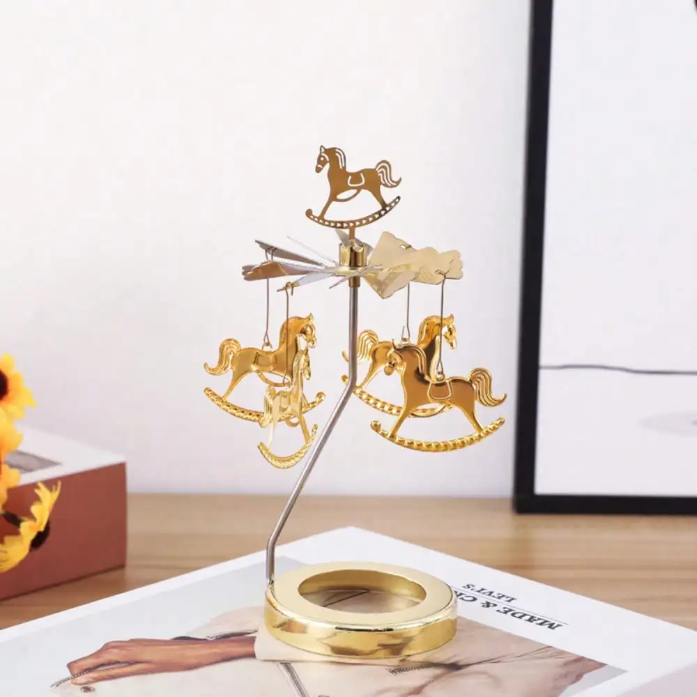 

Romantic Creative Aromatherapy Carousel Glass Cup Smart Cover Marquee Candle Holder