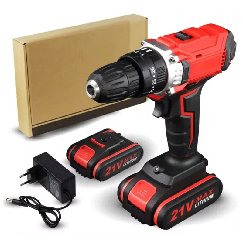 

2025 New Cordless drill Mini 21V Electric cordless Screwdriver 2 features lithium battery charging hand DIY power tools