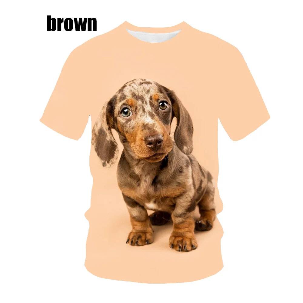 Summer New Fashion Men and Women Tshirt 3d Print Dachshund Dog Print Tshirt Tops Casual Tshirt