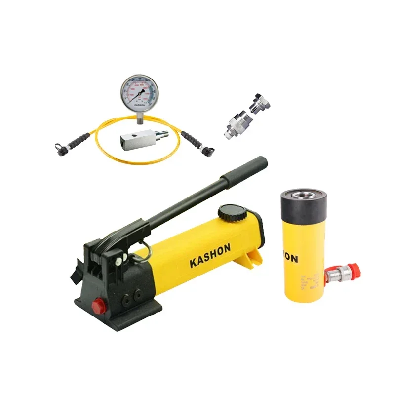 กระบอกไฮดรอลิกแบบสปริงรีเทิร์นชนิดลูกสูบกลวง KASHON RCH-123 700 บาร์ 13 ตัน