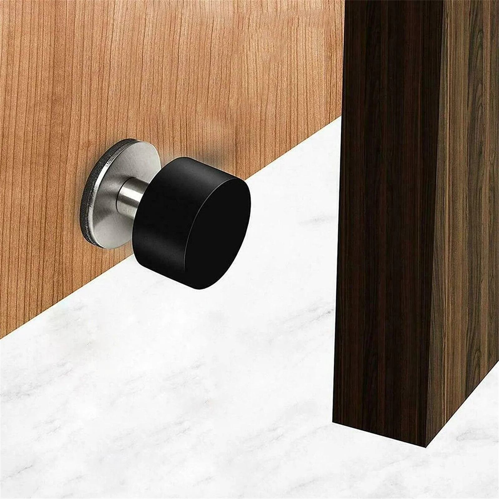 Stainless Steel Rubber Door Stop Non Punch Door Holder Door Stopper Floor Wall Mounted Nail-free Doorstop Door Hardware Accessor