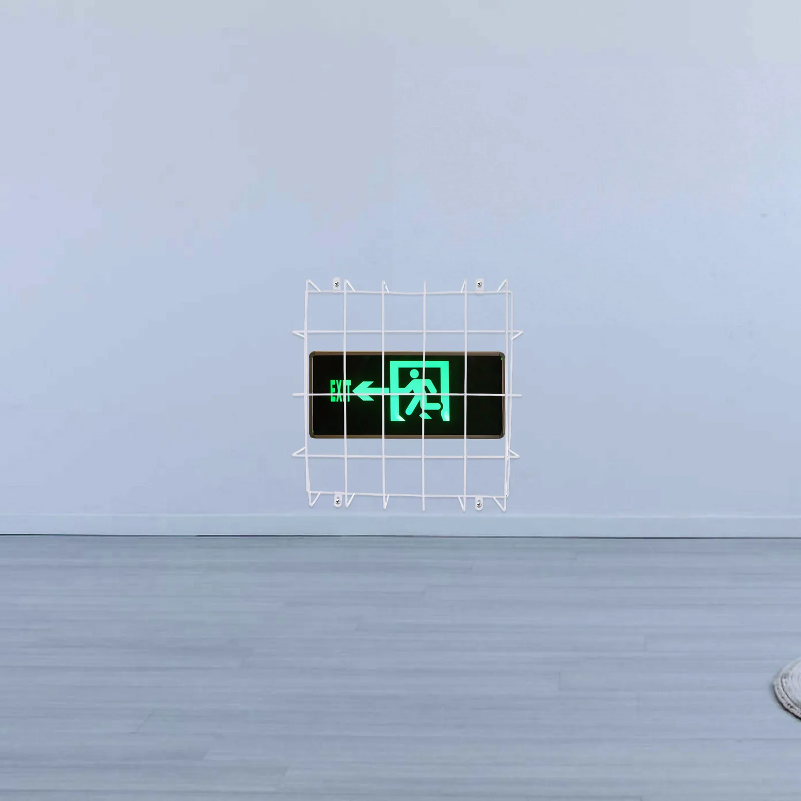 Steel Wire Mesh Guard for Emergency Exit Lights Protective Cage Wall Mount Sign Light Shield Anti- Cover