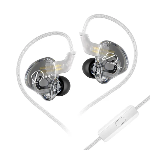 Imagen 2 del producto Los más nuevos auriculares con cable KZ Dawn intrauditivos HiFi IEM transparentes DJ auriculares de música con cable deportes juegos auriculares personalizados con reducción de ruido