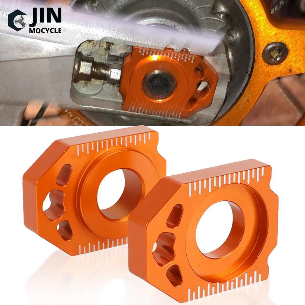 Motorcycle Rear Chain Adjuster Axle Blocks Aluminum For SX SXF XC XCF EXC EXCF XCW XCF W 85 125 150 200 250 300 350 450 525 530