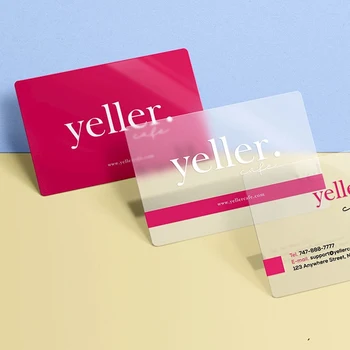 Özel Şeffaf Pvc Kart Plastik Kimlik İş Ziyareti İçin Suya Dayanıklı Yuvarlak Köşeler Tek Taraflı Ücretsiz tasarım Yuvarlak Köşe