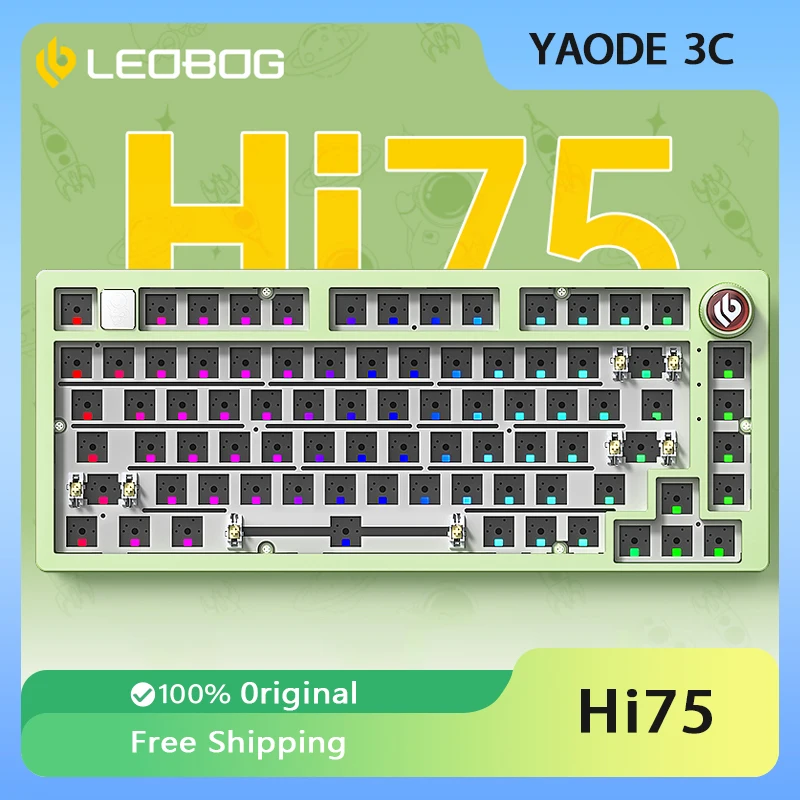 

LEOBOG HI75 Mechanical Keyboard Kit Customized Aluminium Alloy E-sports RGB Backlit Hot Swap 81Keys HIFI Sound Gaming Keyboard