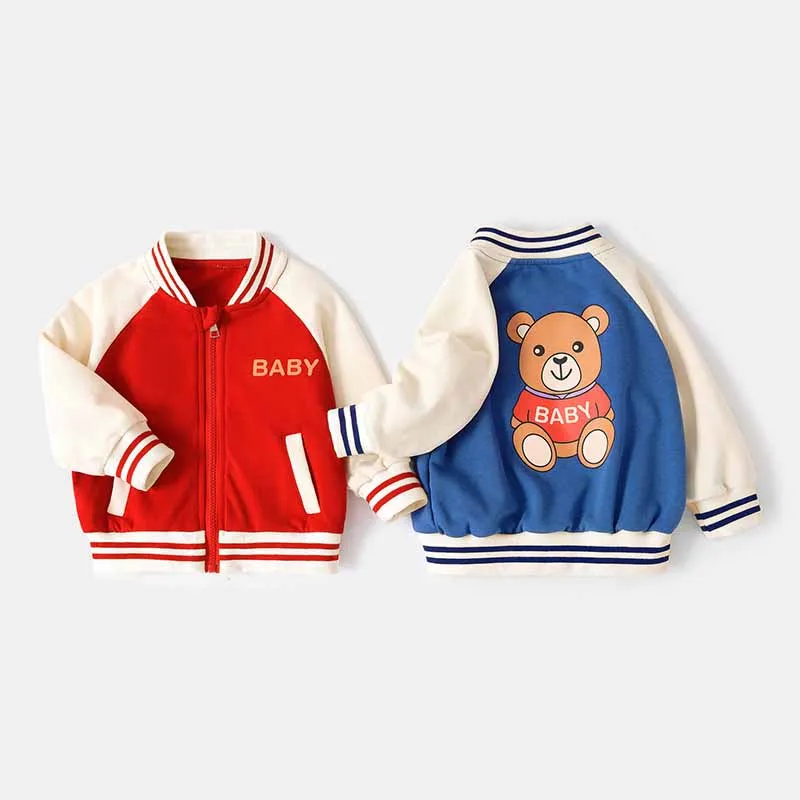 ジッパー付き子供用漫画ジャケット,野球服,コート,アウター,カジュアル,トップス,赤ちゃん,女の子,男の子,春,秋,新しいファッション,7ヶ月から4歳
