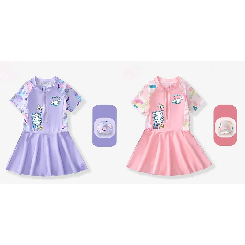 

Kawaii Sanrio Cinnamoroll купальник летняя девушка плавание сиамская юбка моющаяся быстросохнущая дышащая фигурка аниме подарок на день рождения