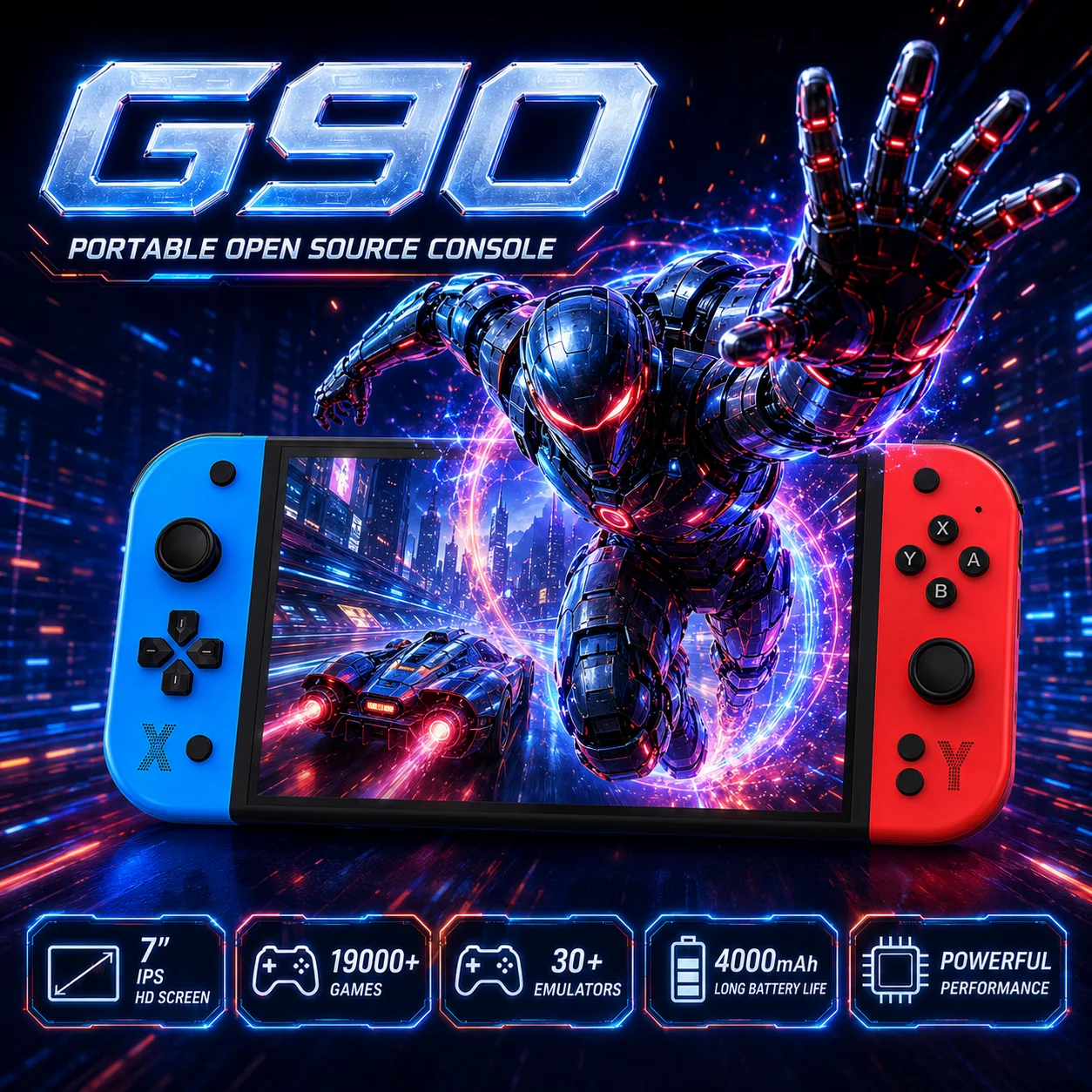Gaming Console G90 - Console di Gioco Portatile Retro G90
