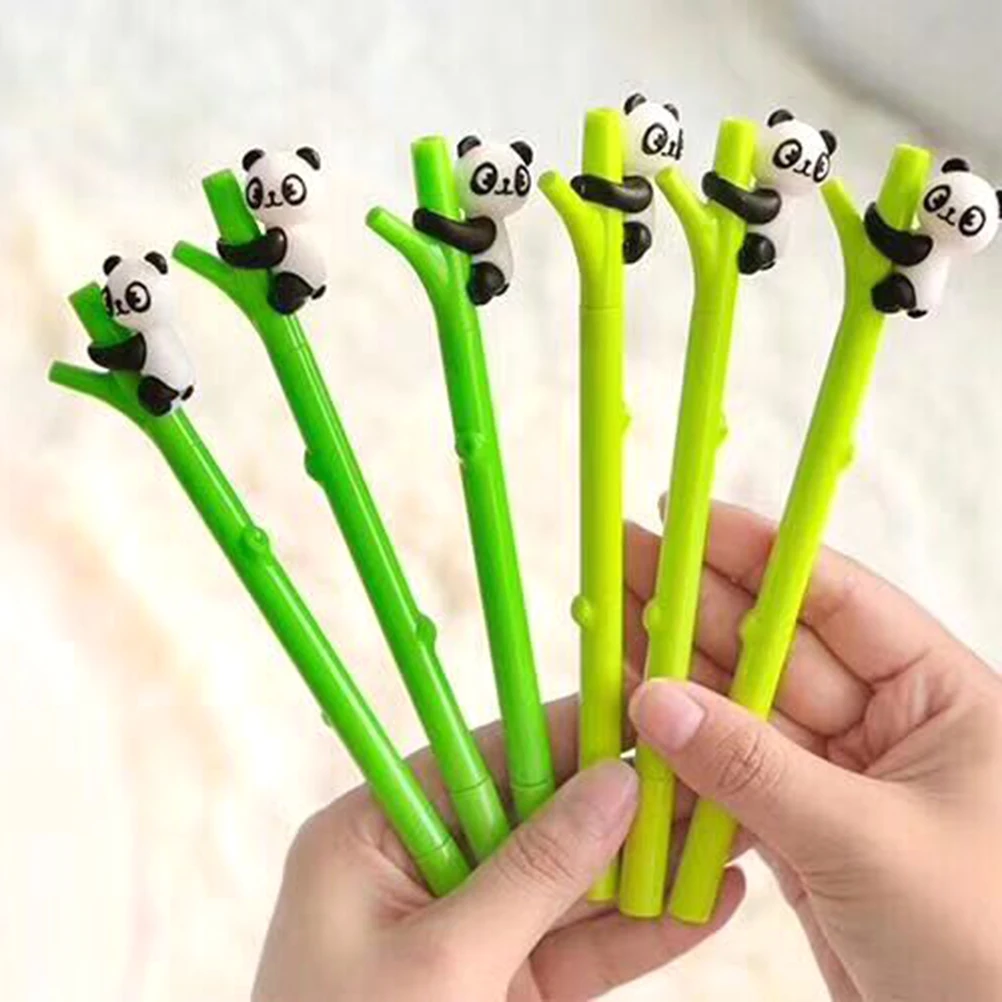 

8 Pcs Panda Stationery Pen Gel Ink Pens Black Bamboo Christmas Gift Student Use