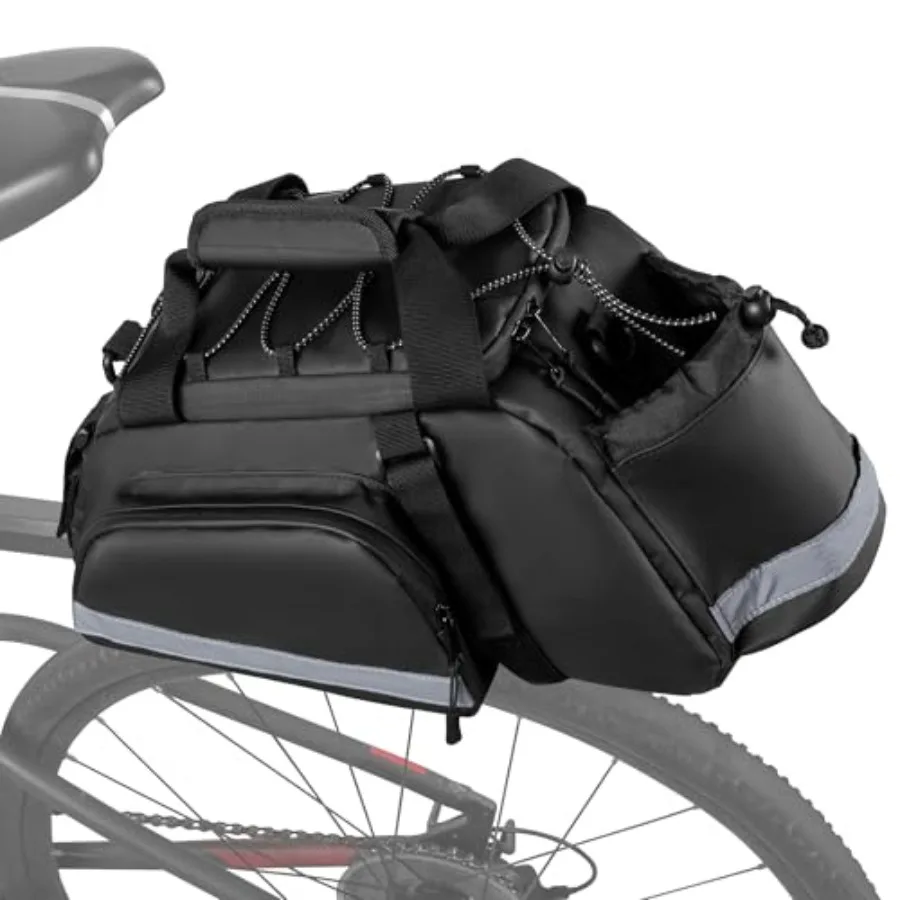 

Bike Rear Rack Bag Pannier Bags for Bicycles with 12L Capacity Bike Trunk Cooler Bag with Reflective Strips Reinforced Handle a