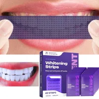 42 Tiras Correctoras del Color de los Dientes, Parches Blanqueadores y Abrillantadores Morados, Limpieza Profunda de los Dientes, Producto Blanqueador Dental de Larga Duración