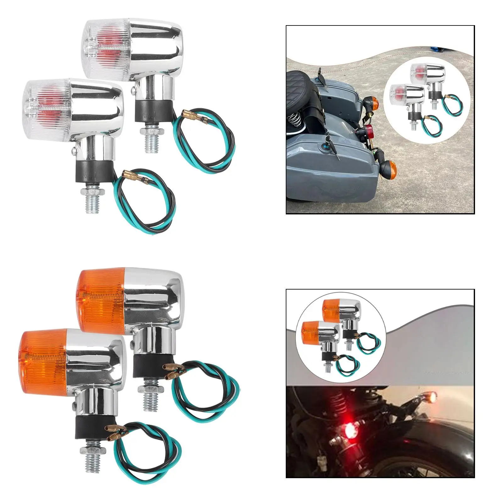 

2Pcs Motorcycle LED Turn Signals Light Tail Lights DIY Modified Easy Installation Universal Waterproof Lamp Blinker for