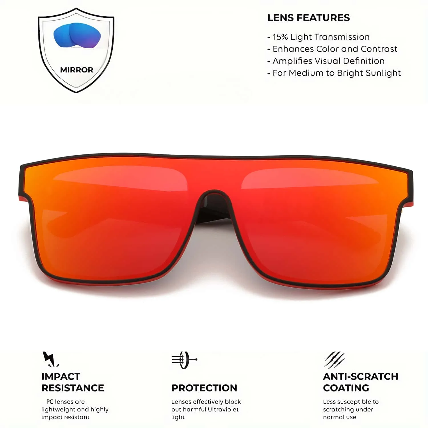 2PCS Classic Colorful Sports Sunglasses - One-Piece Lens, UV400 Unisex for Outdoor, Travel & Daily image 4