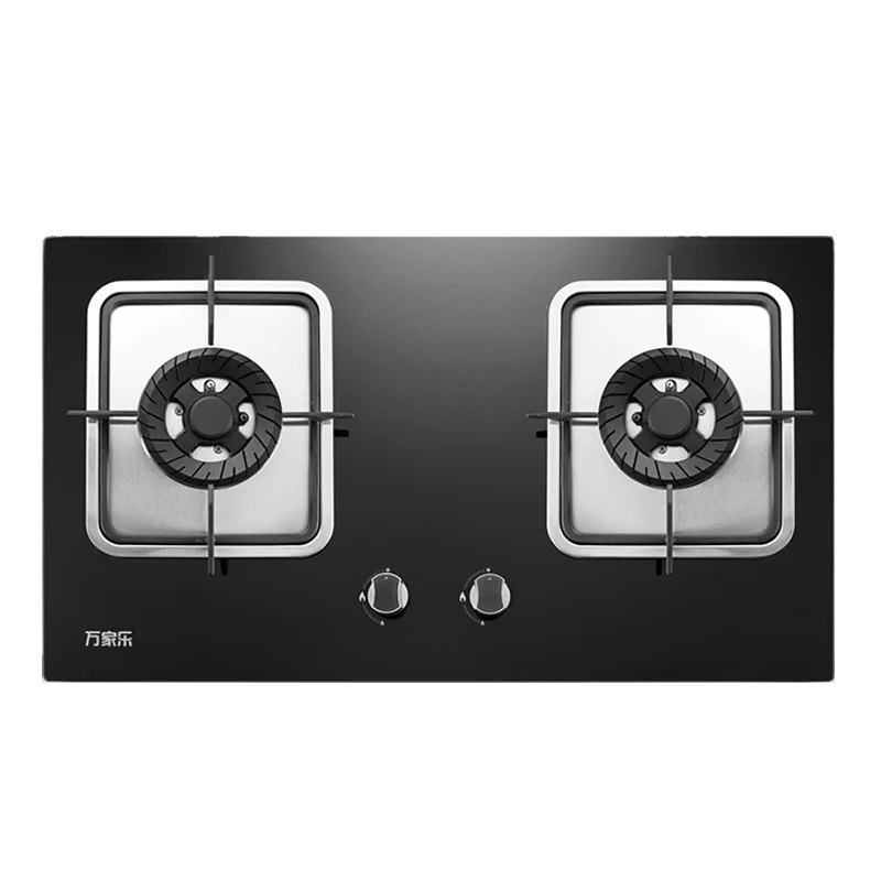 [غطاء حريق نحاسي كامل] موقد غاز موقد مزدوج موقد غاز من الفولاذ المقاوم للصدأ نوع الطاولة لوحة كبيرة لكفاءة الطاقة من المستوى الأول