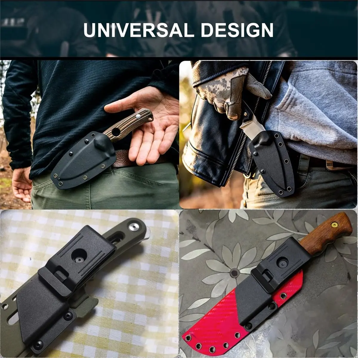 PHONE&GEAR 2pcs Waist Belt Clip for Sheath DIY Tool Portable Outdoor Knife Sheath Back Clip Accessory Complete