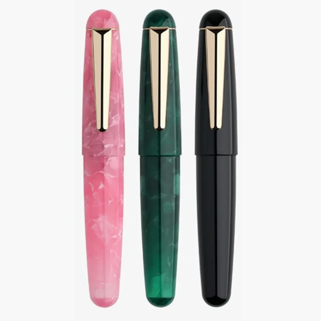 MAJOHN Q2 Mini Pocket Fountain Pen, Imported Resin Fine Nib Short Pen, Handwriting Journal Stationery for Student & Adult