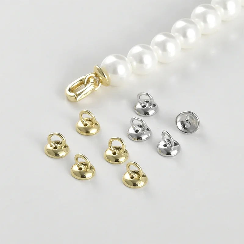 14k Real Gold Color-retaining Pearl Hat Cover Ending Button Head DIY Handmade Beaded Bracelet Necklace Accessories Material