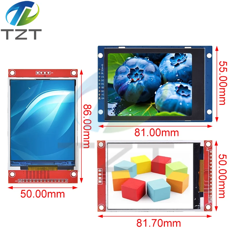 Imagem -02 - Tzt Lcd Serial Port Module para Arduino 2.8 240x320 Spi Tft Pcb Micro sd Ili9341 St77v 5v 3.3v 2.8 Display Led